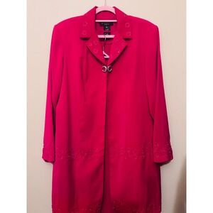 La Femme Paris Skirt Suit Women 18 Pink Excellent Beaded 2pc Set 3pc